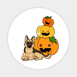 Hallowe'en German Shepherd and Pumpkins Magnet